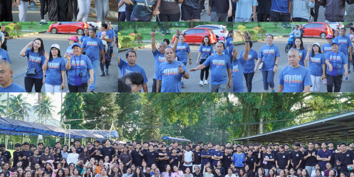 Mahasiswa UNKLAB mengikuti jalan sehat dan senam bersama di kampus Unklab