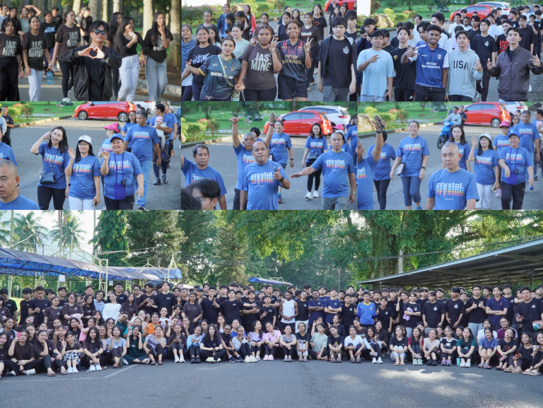 Mahasiswa UNKLAB mengikuti jalan sehat dan senam bersama di kampus Unklab