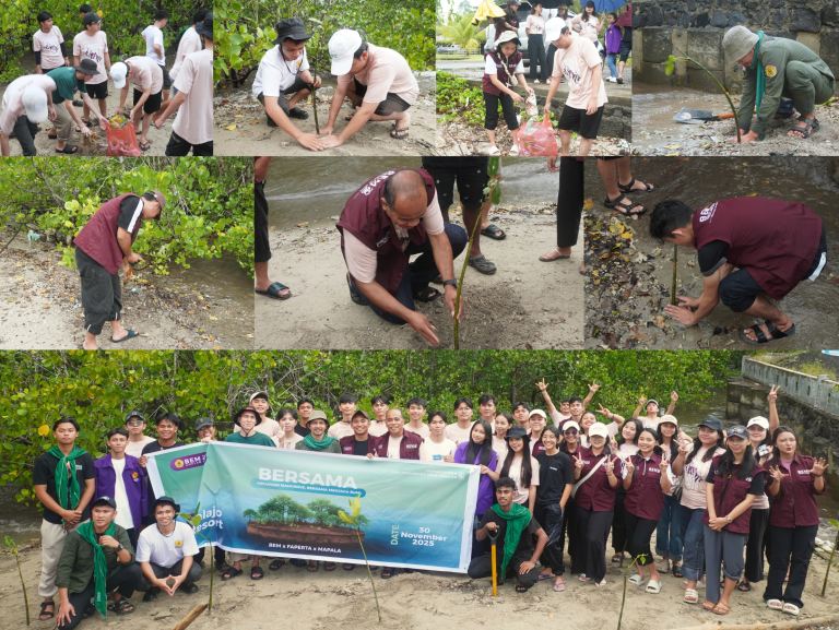 Kegiatan Penanaman Mangrove UNKLAB 2025 bersama BEM FAPERTA MAPALA di Talajo Resort