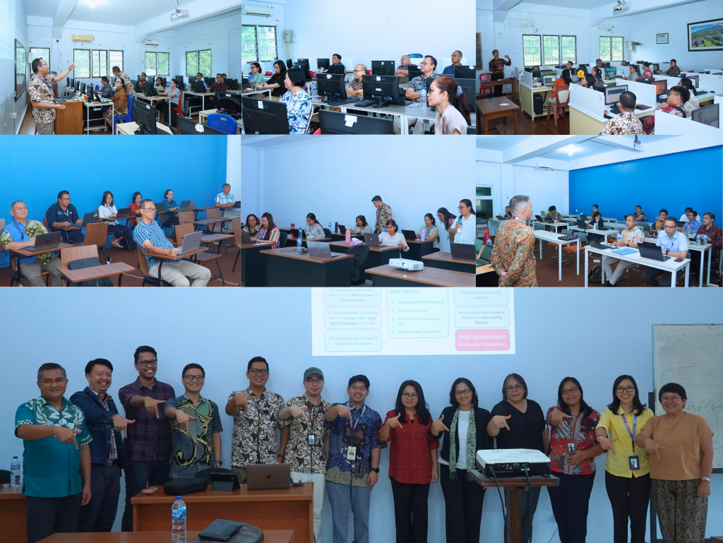 Dosen dan staff pengajar mengikuti sesi pelatihan utama dalam program in-service training di ruang kelas.