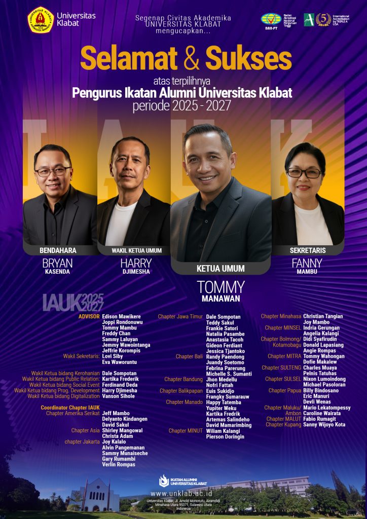Ucapan Selamat Alumni Universitas Klabat IAUK 2025–2027Ucapan Selamat Alumni Universitas Klabat IAUK 2025–2027