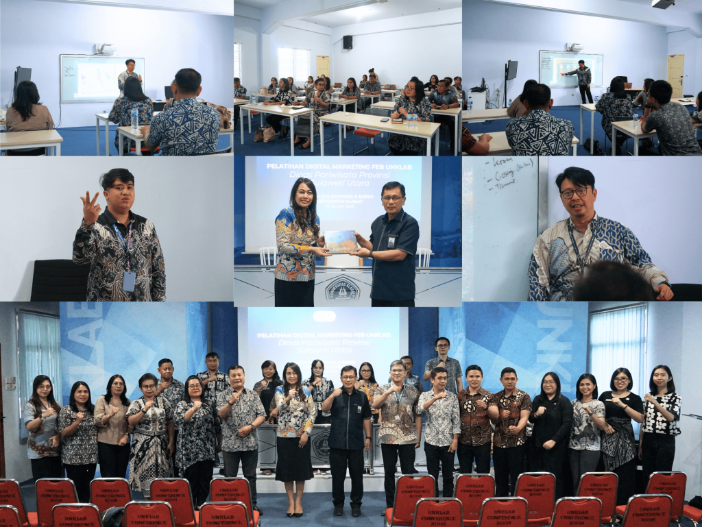 Pelatihan Digital Marketing Dinas Pariwisata Provinsi Sulawesi Utara bersama dosen Unklab