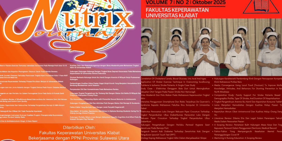 kenaikan akreditasi jurnal keperawatan sinta 3 nutrix dan klabat journal