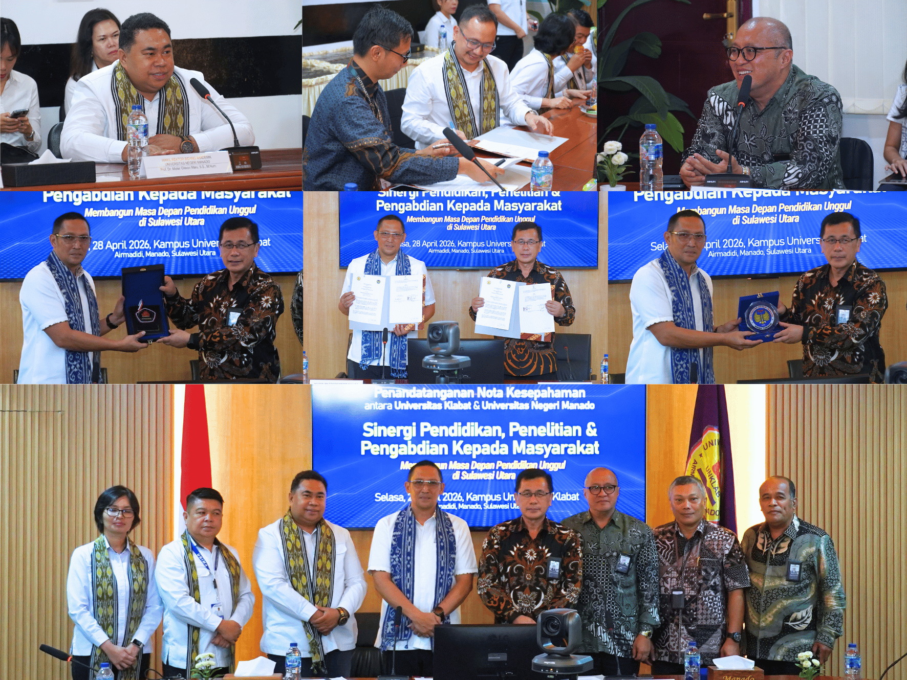 Penandatanganan MoU Universitas Klabat dan Universitas Negeri Manado di ruang konferensi UNKLAB