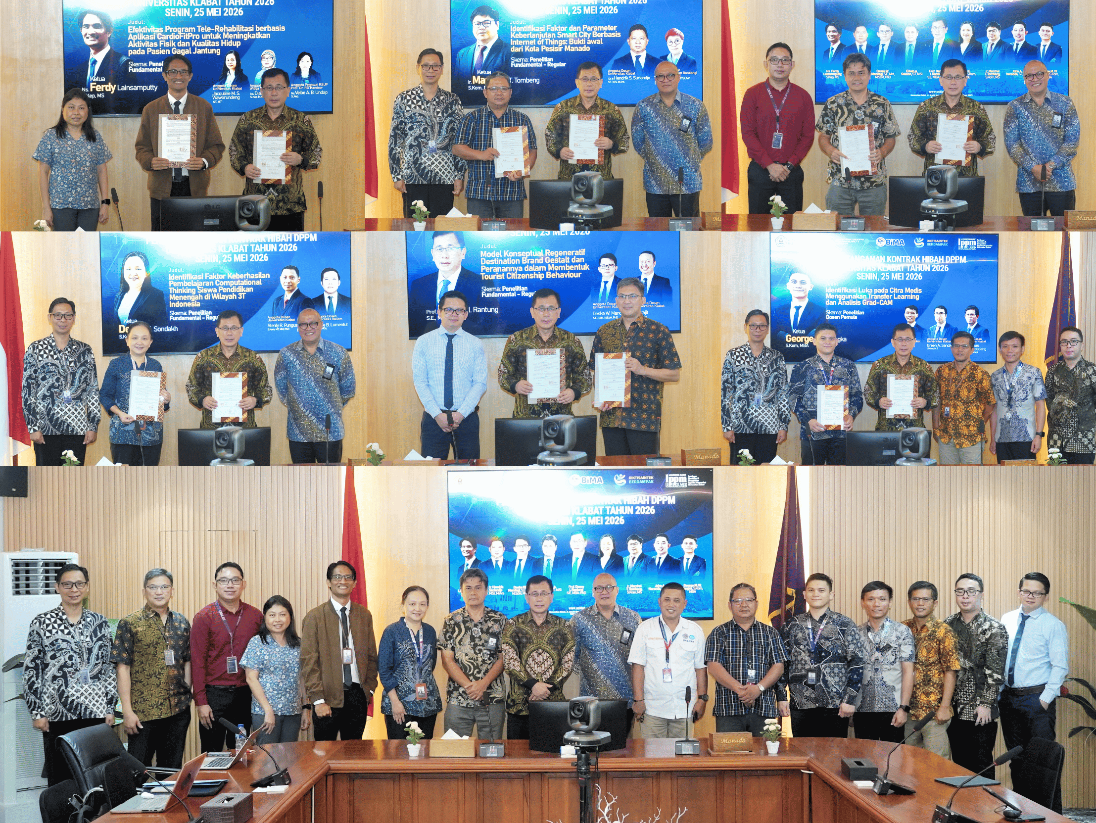 Penandatanganan kontrak penelitian DPPM 2026 di Universitas Klabat